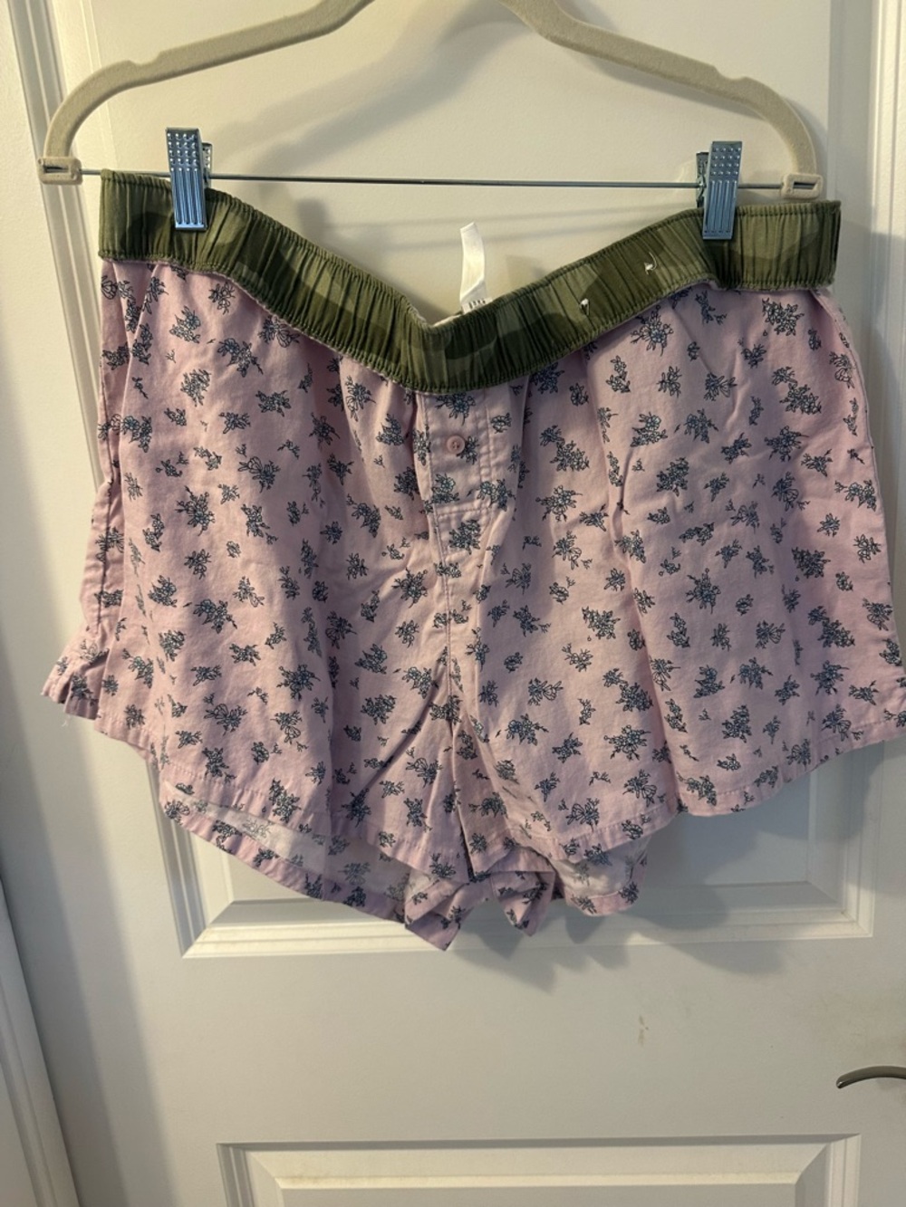 wild fable Pink Floral Sleep Shorts with Olive Waistband